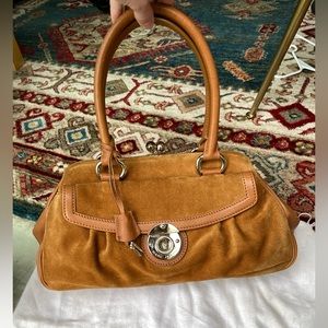 MARC JACOBS Kisslock purse suede leather kiss lock bag